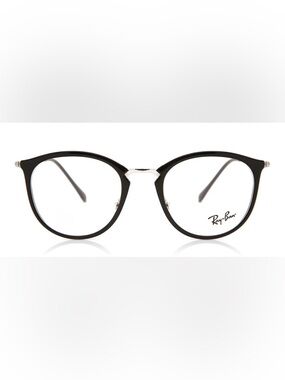 Ray-Ban Black Round Metal-Bridge Optical Frames